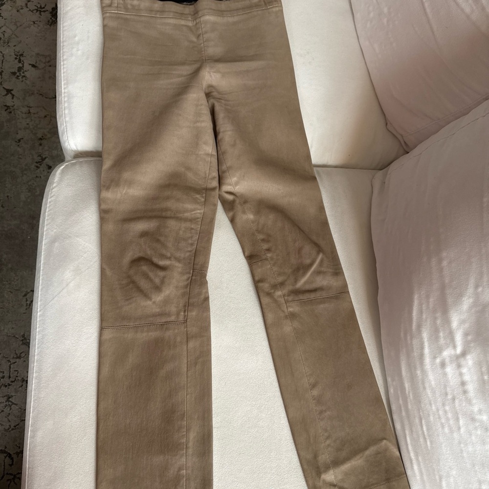 Vince Tan Slim genuine 100% leather Trousers soft as butter.